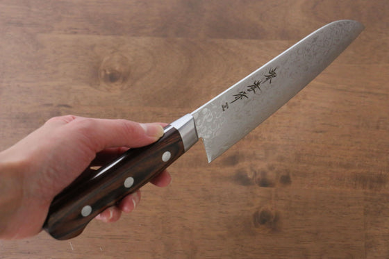 Sakai Takayuki VG10 17 Layer Damascus Mirrored Finish Japanese Santoku & Petty mm - Japanny - Best Japanese Knife