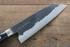 Fujiwara Teruyasu Fujiwara Teruyasu Denka Blue Super Black Finished Santoku 165mm with Black Pakka wood Handle - Japanny - Best Japanese Knife