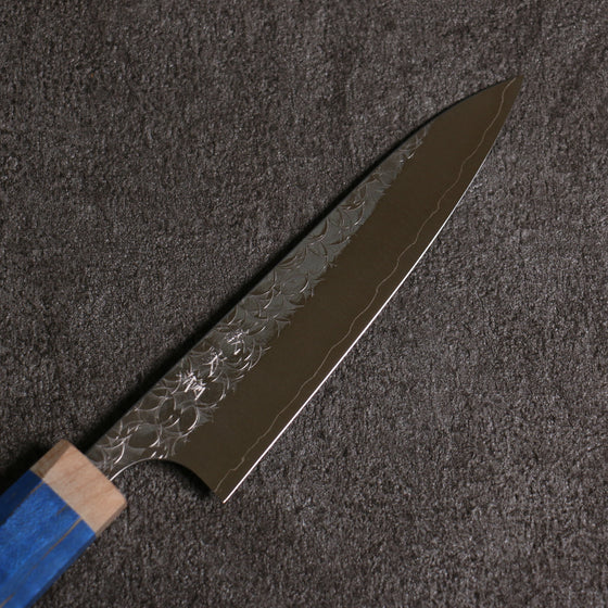 Yoshimi Kato Minamo R2/SG2 Hammered Petty-Utility  120mm Blue western style Handle - Japanny - Best Japanese Knife