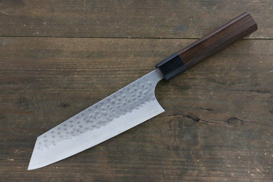 Yoshimi Kato Silver Steel No.3 Hammered Bunka Japanese Chef Knife 165mm with Shitan Handle - Japanny - Best Japanese Knife