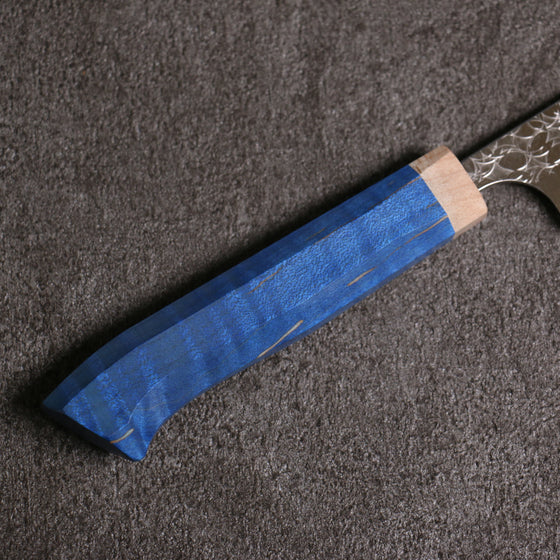 Yoshimi Kato Minamo R2/SG2 Hammered Petty-Utility  120mm Blue western style Handle - Japanny - Best Japanese Knife