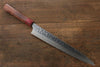 Yoshimi Kato Silver Steel No.3 Hammered Sujihiki Japanese Chef Knife 270mm with Red Honduras Handle - Japanny - Best Japanese Knife