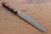 Yoshimi Kato VG10 Damascus Petty-Utility Japanese Knife 150mm Red Pakka wood Handle - Japanny - Best Japanese Knife