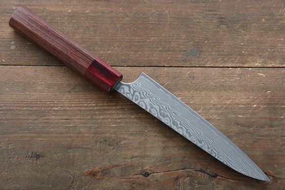 Yoshimi Kato R2/SG2 Damascus Petty Japanese Chef Knife 150mm with Honduras Handle - Japanny - Best Japanese Knife