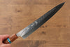 Yu Kurosaki Raijin Cobalt Special Steel Hammered Sujihiki  240mm Maple(With turquoise ring Brown) Handle - Japanny - Best Japanese Knife