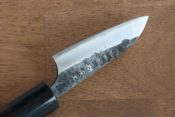 Katsushige Anryu Blue Super Petty-Utility Japanese Knife 75mm Shitan Handle - Japanny - Best Japanese Knife