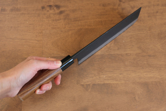 Nao Yamamoto White Steel Kurouchi Nakiri 180mm Walnut Handle - Japanny - Best Japanese Knife