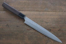  Hideo Kitaoka White Steel No.2 Damascus Yanagiba  210mm Shitan Handle - Japanny - Best Japanese Knife