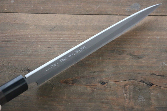 Hideo Kitaoka White Steel No.2 Damascus Yanagiba 210mm Shitan Handle - Japanny - Best Japanese Knife