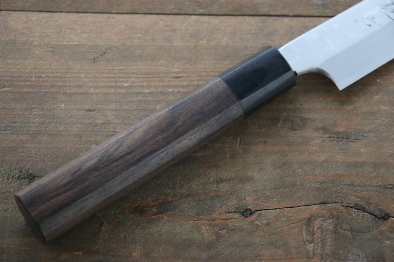 Hideo Kitaoka White Steel No.2 Damascus Yanagiba Japanese Knife 240mm Shitan Handle - Japanny - Best Japanese Knife