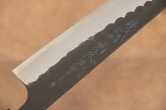 Nao Yamamoto Blue Steel Kurouchi Hammered(Maru) Petty-Utility  140mm Walnut Handle - Japanny - Best Japanese Knife