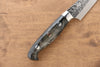 Yu Kurosaki Shizuku R2/SG2 Hammered Petty-Utility 130mm Black Acrylic Handle - Japanny - Best Japanese Knife