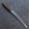 Seisuke Nami AUS10 Mirrored Finish Damascus Sujihiki 240mm Oak Handle - Japanny - Best Japanese Knife