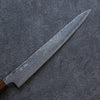 Seisuke Nami AUS10 Mirrored Finish Damascus Sujihiki 240mm Oak Handle - Japanny - Best Japanese Knife