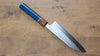 Makoto Kurosaki SPG2 Hammered (Maru) Santoku  165mm Blue Lacquered Enju Handle - Japanny - Best Japanese Knife