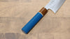 Makoto Kurosaki SPG2 Hammered (Maru) Santoku  165mm Blue Lacquered Enju Handle - Japanny - Best Japanese Knife