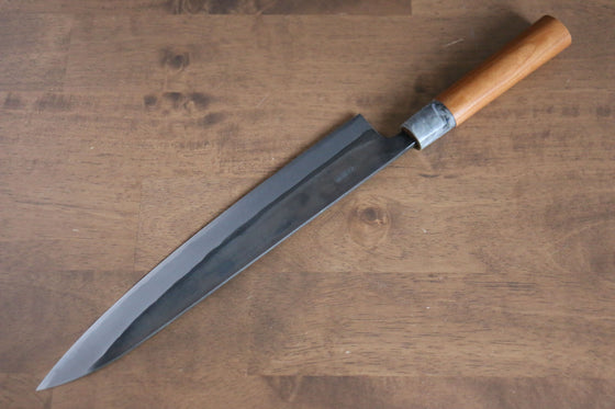 Nao Yamamoto White Steel No.2 Kurouchi Sujihiki 270mm Cherry Blossoms Handle - Japanny - Best Japanese Knife