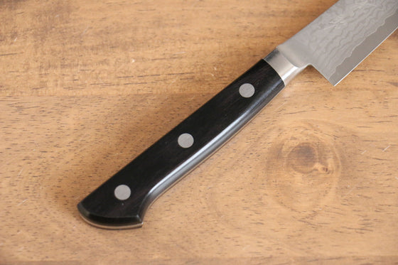 Seisuke VG10 Damascus Petty-Utility 120mm Black Pakka wood Handle - Japanny - Best Japanese Knife