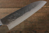 Takeshi Saji SRS13 Hammered Santoku Japanese Knife 180mm Red Pakka wood Handle - Japanny - Best Japanese Knife