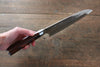 Takeshi Saji SRS13 Hammered Santoku Japanese Knife 180mm Red Pakka wood Handle - Japanny - Best Japanese Knife