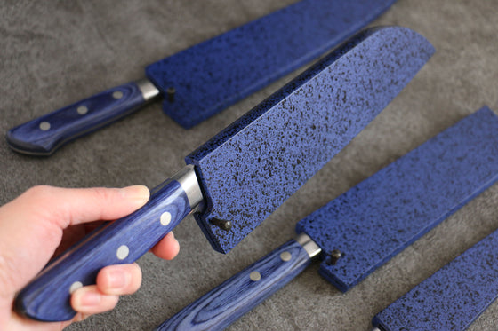(Cyu) Blue Pakka wood Sheath for 180mm Nakiri with Plywood pin - Japanny - Best Japanese Knife