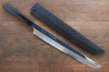  Sakai Takayuki Genbu Blue Steel No.2 Mirrored Finish Sakimaru Yanagiba 300mm Ebony Wood Handle - Japanny - Best Japanese Knife