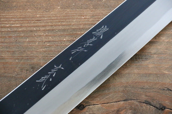 Sakai Takayuki Genbu Blue Steel No.2 Mirrored Finish Sakimaru Yanagiba 300mm Ebony Wood Handle - Japanny - Best Japanese Knife