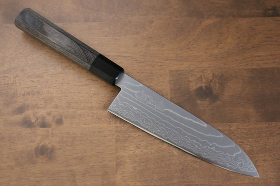 Kajin Cobalt Special Steel Damascus Santoku  180mm Gray Pakka wood Handle - Japanny - Best Japanese Knife