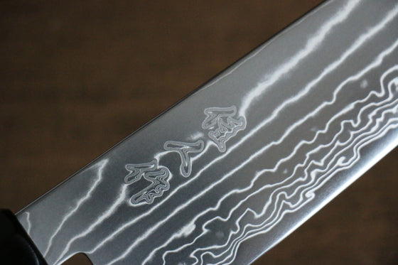 Kajin Cobalt Special Steel Damascus Santoku 180mm Gray Pakka wood Handle - Japanny - Best Japanese Knife