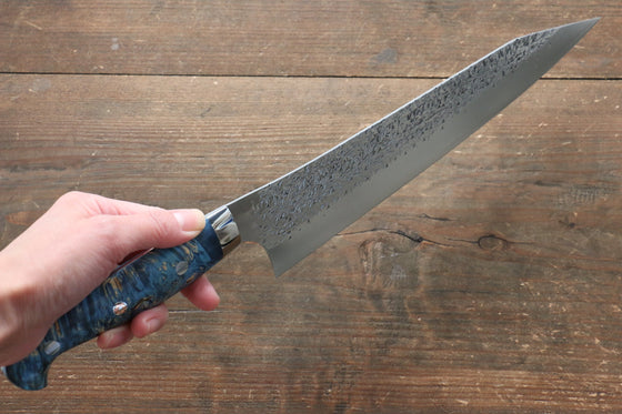 Yu Kurosaki Shizuku R2/SG2 Hammered Gyuto 240mm Stabilized wood Handle - Japanny - Best Japanese Knife