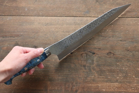 Yu Kurosaki Shizuku R2/SG2 Hammered Gyuto 240mm Stabilized wood Handle - Japanny - Best Japanese Knife