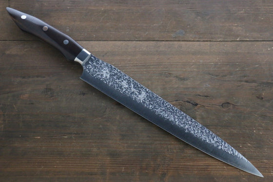 Yu Kurosaki Shizuku R2/SG2 Hammered Sujihiki Japanese Chef Knife 270mm with Iron Wood Handle - Japanny - Best Japanese Knife