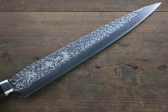 Yu Kurosaki Shizuku R2/SG2 Hammered Sujihiki Japanese Chef Knife 270mm with Iron Wood Handle - Japanny - Best Japanese Knife