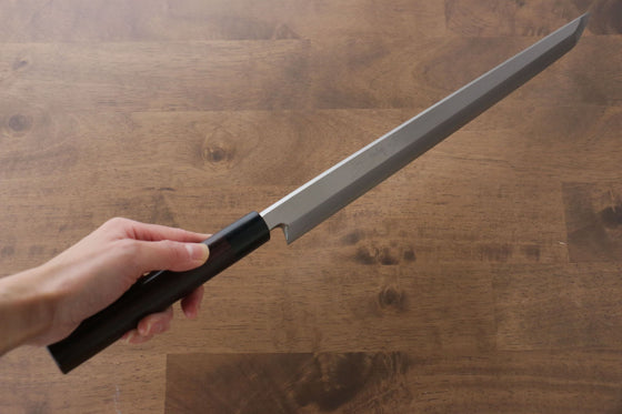 Jikko Silver Steel No.3 Sakimaru Yanagiba 330mm Shitan Handle - Japanny - Best Japanese Knife