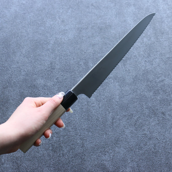 Seisuke Stainless Steel Bread Slicer 240mm Magnolia Handle - Japanny - Best Japanese Knife