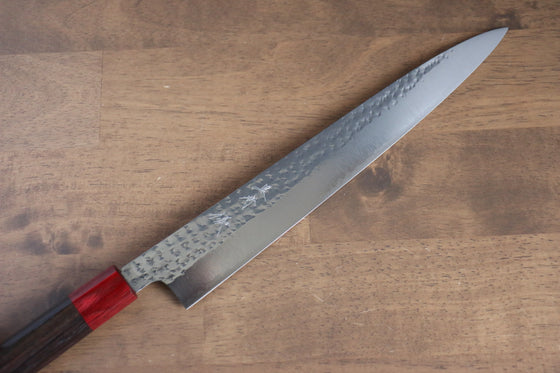 Yu Kurosaki Senko R2/SG2 Hammered Sujihiki  270mm Shitan (ferrule: Red Pakka wood) Handle - Japanny - Best Japanese Knife