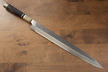  Yu Kurosaki Blue Steel No.2 Mirrored Finish Yanagiba Japanese Knife 330mm Ebony with Double Water Buffalo Ring Handle - Japanny - Best Japanese Knife