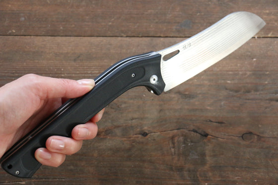Takeshi Saji R2/SG2 Damascus Folding Santoku Japanese Knife 130mm Carbon Fiber Handle - Japanny - Best Japanese Knife