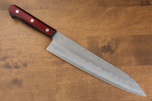 Seisuke Ringo Silver Steel No.3 Nashiji Gyuto 210mm Red Pakka wood Handle - Japanny - Best Japanese Knife