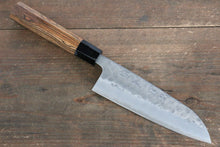  Sakai Takayuki Silver Steel No.3 Nashiji Santoku 170mm Black Persimmon Handle - Japanny - Best Japanese Knife