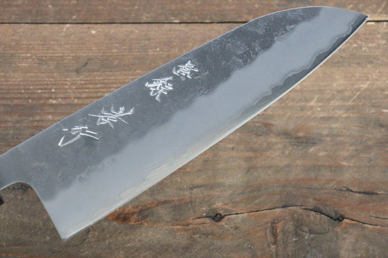 Sakai Takayuki Silver Steel No.3 Nashiji Santoku Japanese Knife 170mm Black Persimmon Handle - Japanny - Best Japanese Knife
