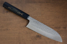  Makoto Kurosaki Sanma SPG2 Hammered(Maru) Santoku  165mm Wood(Lacquered) Handle - Japanny - Best Japanese Knife