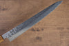 Seisuke Tsukikage AUS10 Migaki Finished Hammered Damascus Sujihiki 240mm Oak Handle - Japanny - Best Japanese Knife