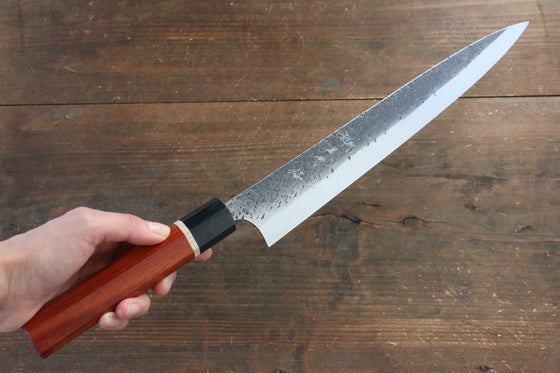 Yu Kurosaki Blue Super Hammered Sujihiki Japanese Knife 270mm Padoauk Handle - Japanny - Best Japanese Knife