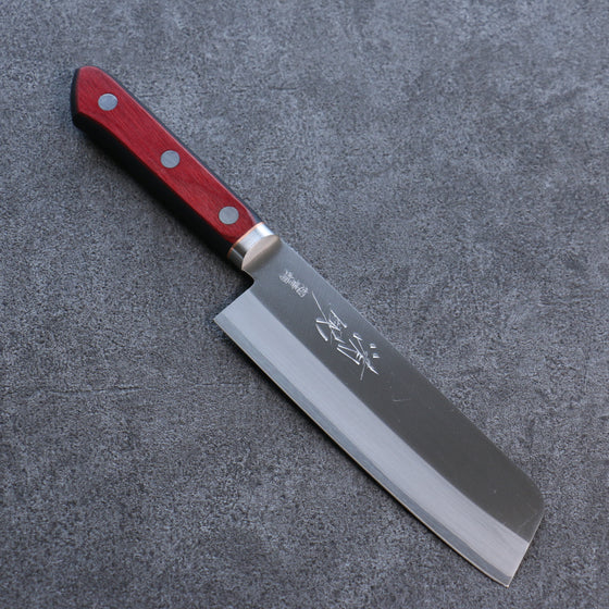 Seisuke Blue Super Migaki Finished Usuba  160mm Red and Black Pakka wood Handle - Japanny - Best Japanese Knife