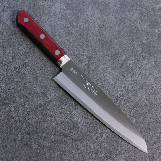 Seisuke Blue Super Migaki Finished Gyuto  180mm Red and Black Pakka wood Handle - Japanny - Best Japanese Knife