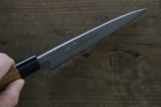 Seisuke Blue Steel No.2 Nashiji Petty-Utility Japanese Knife 135mm Chestnut Handle - Japanny - Best Japanese Knife