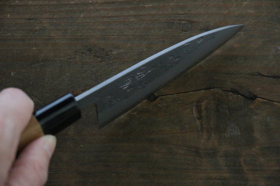 Seisuke Blue Steel No.2 Nashiji Ajikiri 105mm Chestnut Handle - Japanny - Best Japanese Knife