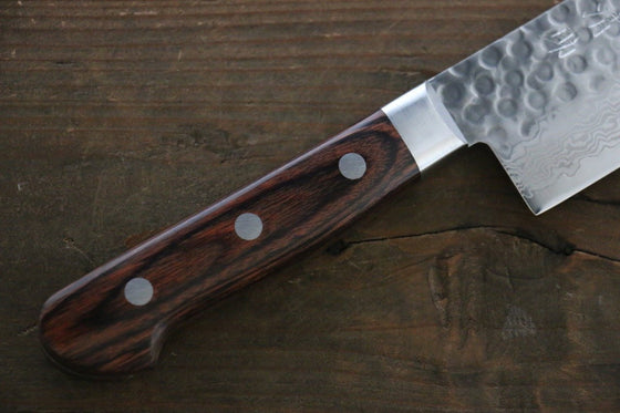 Seisuke VG10 17 Layer Damascus Nakiri Japanese Knife 165mm Mahogany Handle - Japanny - Best Japanese Knife