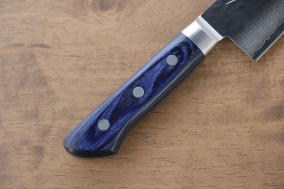 Seisuke Seiun VG10 33 Layer Damascus Santoku  180mm Blue Pakka wood Handle - Japanny - Best Japanese Knife